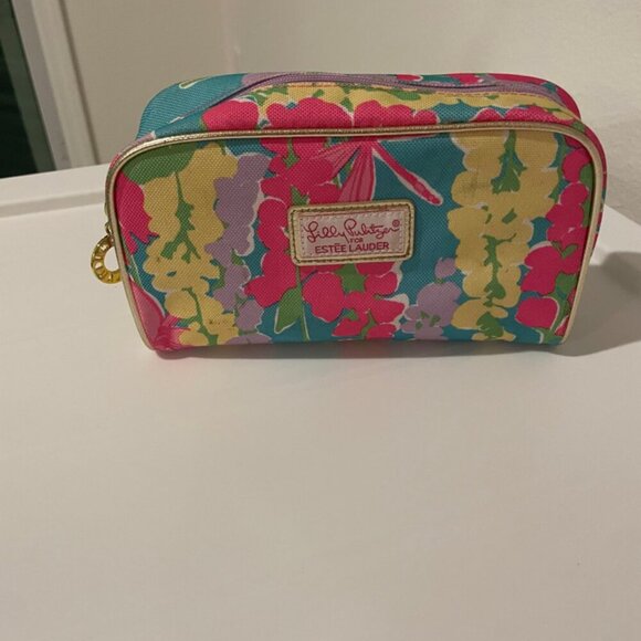 PREPPY COQUETTE ESTEE LAUDER LILLY PULITZER MAKE UP BAG HOT PINK LILAC FLORAL - Picture 13 of 14